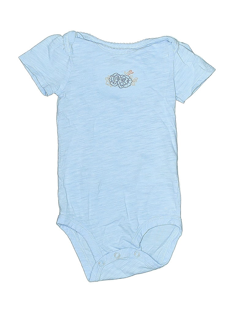 CARTER'S Pre-owned Babies' Short Sleeve Onesie In Blue