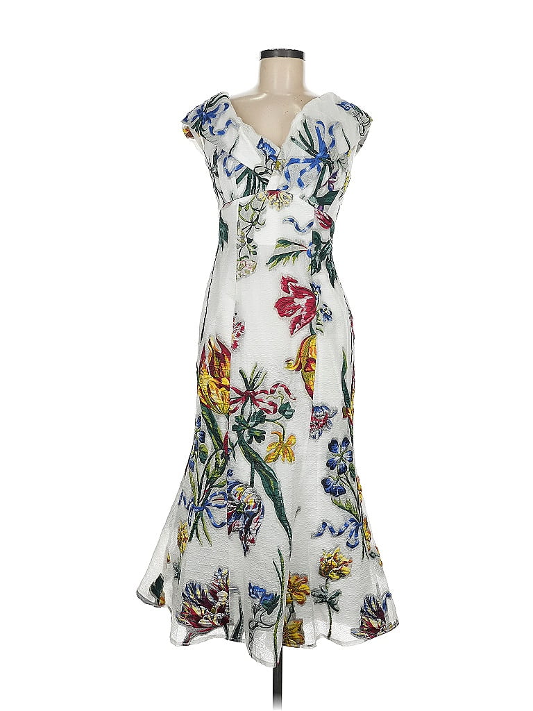 MARCHESA notte Floral White Cocktail Dress Size 6 63 off ThredUp
