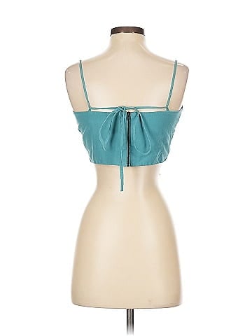 Bassike Knotted Poplin Crop Top (view 2)