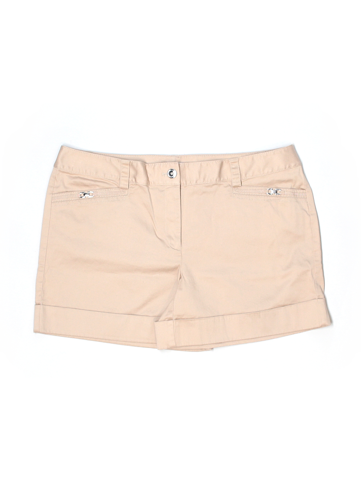 White House Black Market Solid Tan Khaki Shorts Size 12 - 73% off | thredUP