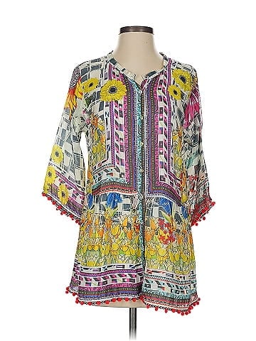 Johnny Was 3/4 Sleeve Silk Top (view 1)