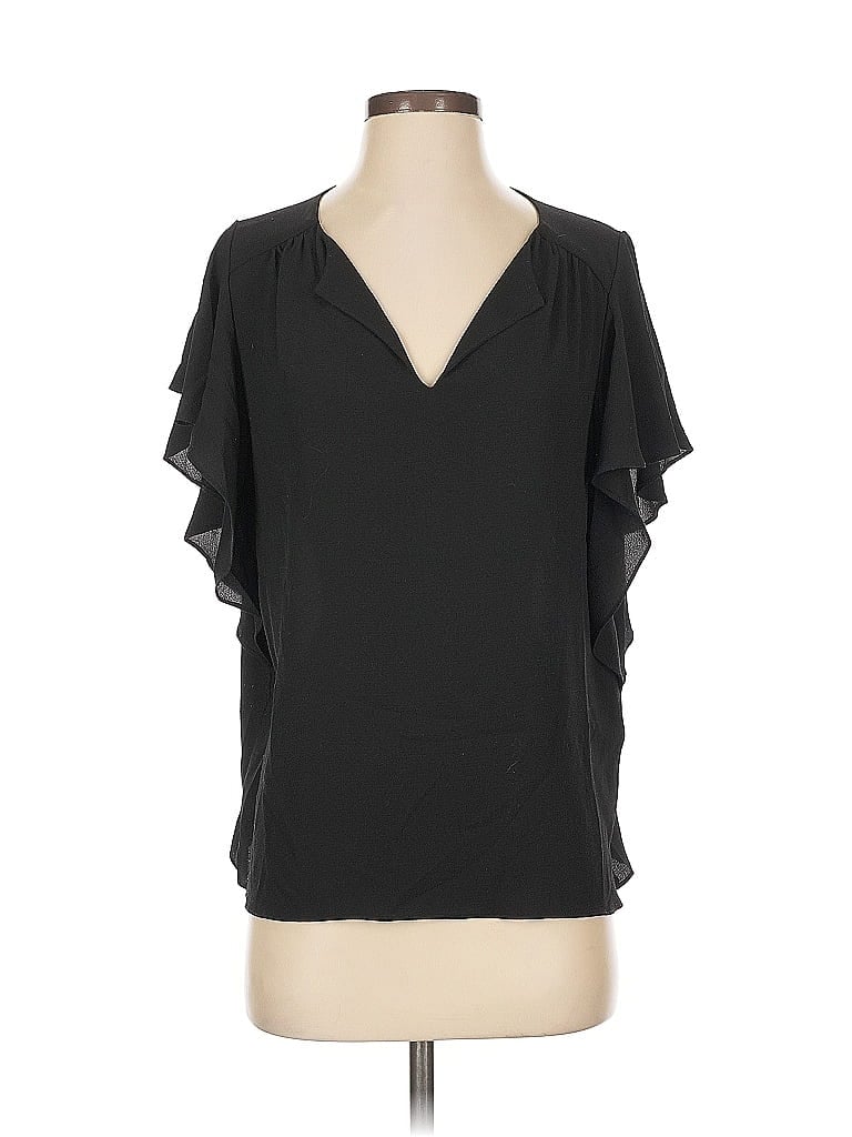Pre-owned Vince Camuto Short Sleeve Blouse In Black