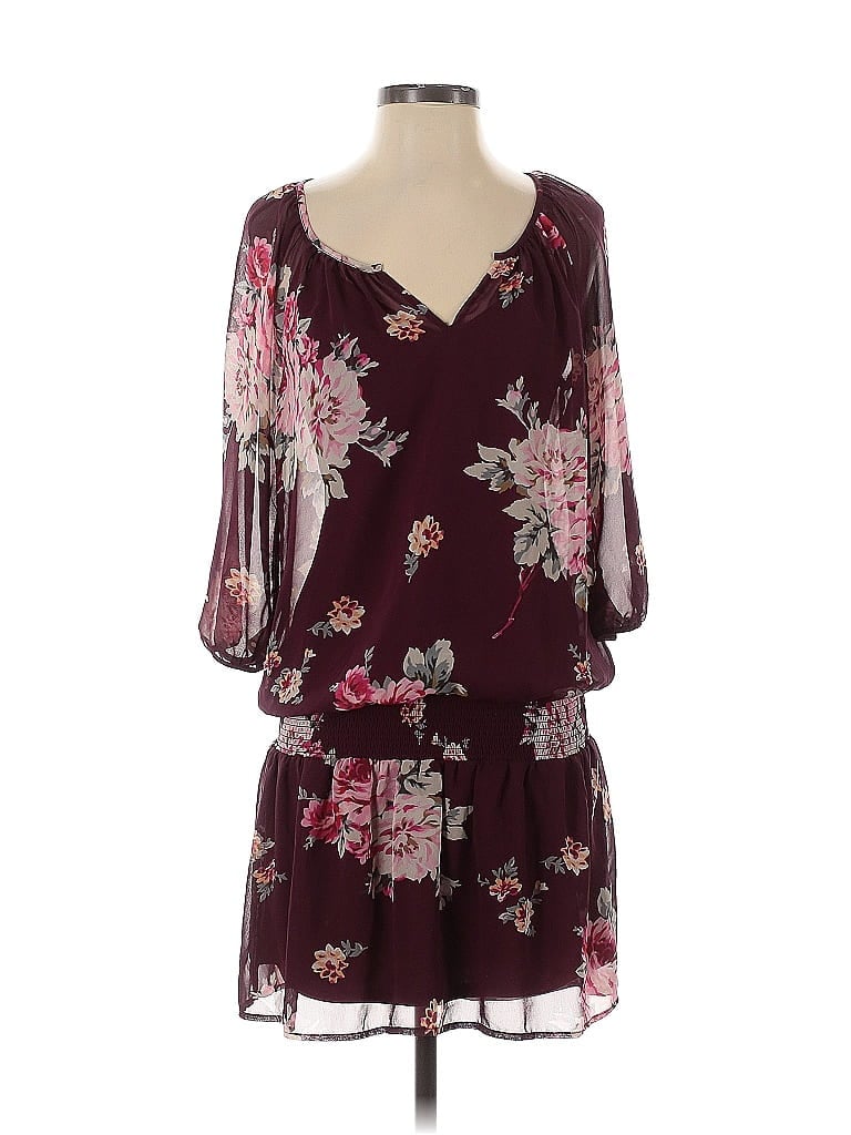 Pre-owned Express Casual Dress In Burgundy