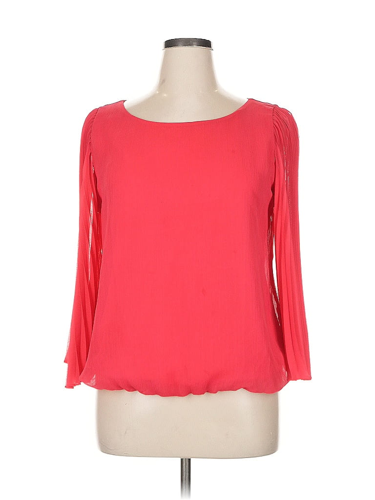 Alfani Women's Metallic 3/4 Sleeve Top Beige Size Medium