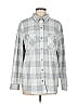 Member's Mark Checkered-gingham Gray Long Sleeve Blouse Size L - photo 1