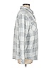 Member's Mark Checkered-gingham Gray Long Sleeve Blouse Size L - photo 4