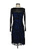ML Monique Lhuillier Graphic Blue Black Cocktail Dress Size 2 - photo 1