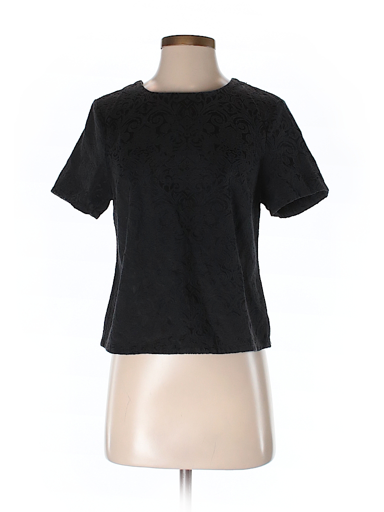 Divided by H&M Solid Black Short Sleeve Blouse Size XS - 94% off | thredUP