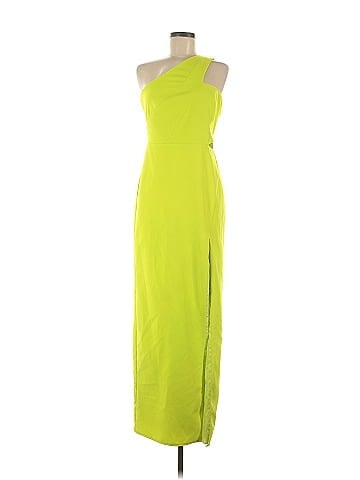 Aidan by Aidan Mattox Yellow One Shoulder Gown (view 1)