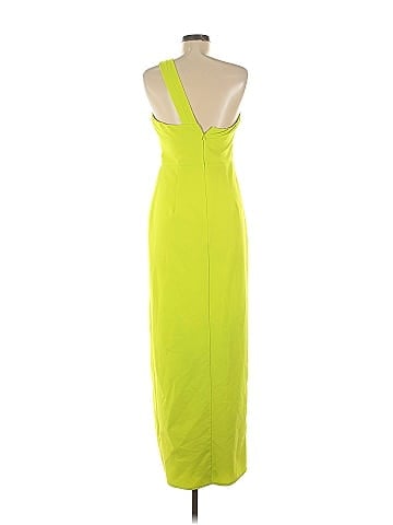 Aidan by Aidan Mattox Yellow One Shoulder Gown (view 2)