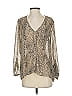 Pins and Needles 100% Polyester Animal Print Tan 3/4 Sleeve Blouse Size S - photo 1