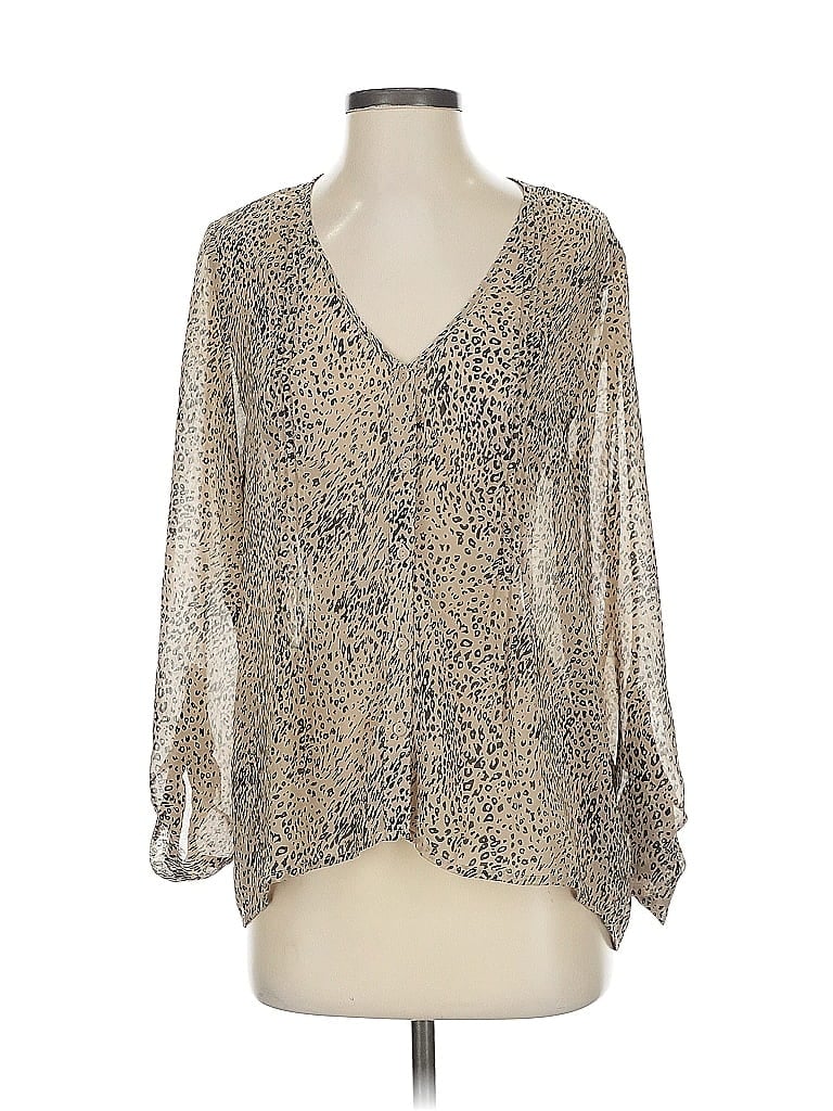 Pre-owned Pins And Needles 3/4 Sleeve Blouse In Brown