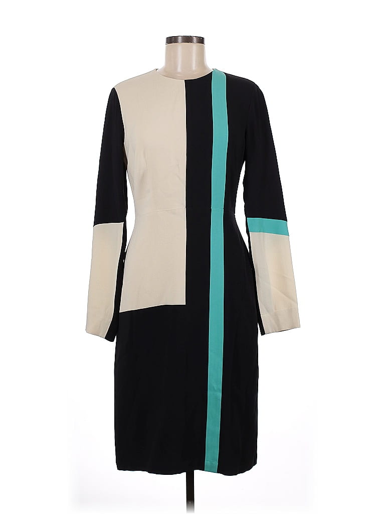 BCBGMAXAZRIA Runway Color Block Teal Casual Dress Size 6 - photo 1