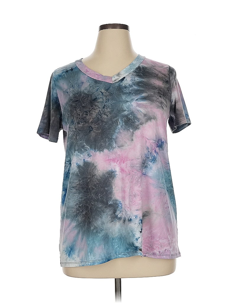 Pistache Tie-Dye Short Sleeve T-Shirt Dress- Grey main image 1