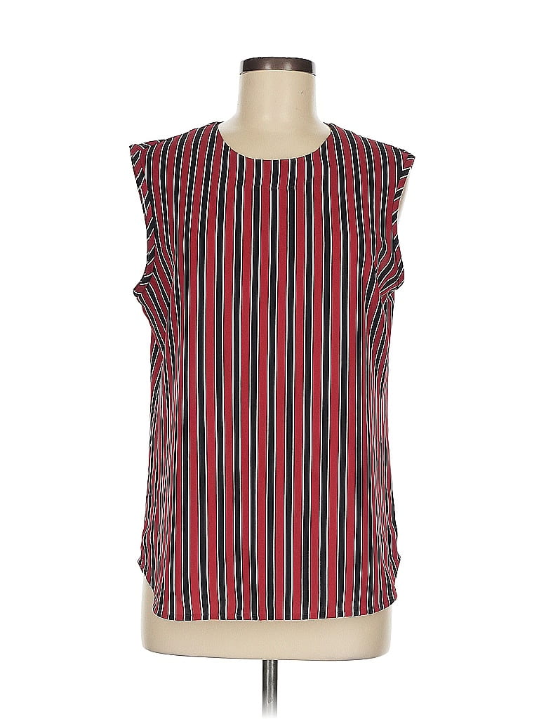 Pre-owned Anne Klein Sleeveless Top Red Scoop Neck Tops