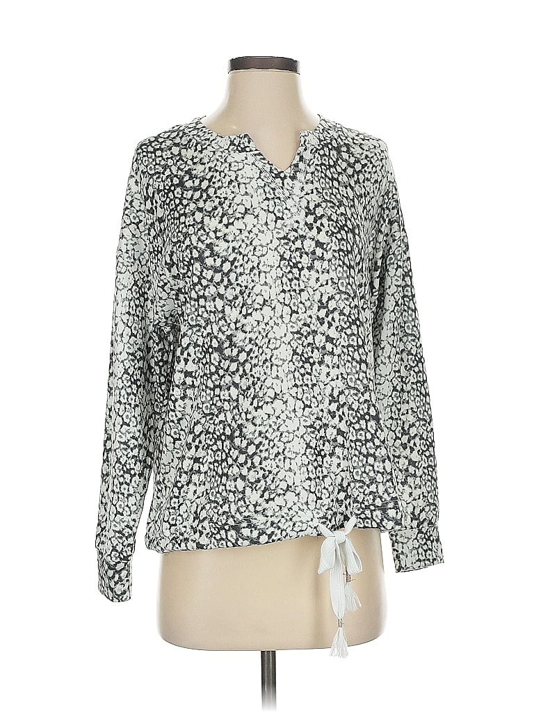 Pre-owned Tribal Jeans Long Sleeve Blouse In Silver