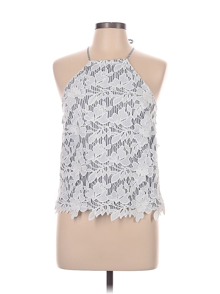 Pre-owned Intermix Sleeveless Blouse In White