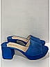 Prada 100% Suede Color Block Blue Suede Slide Sandals  Size EU 37 1/2 - photo 12
