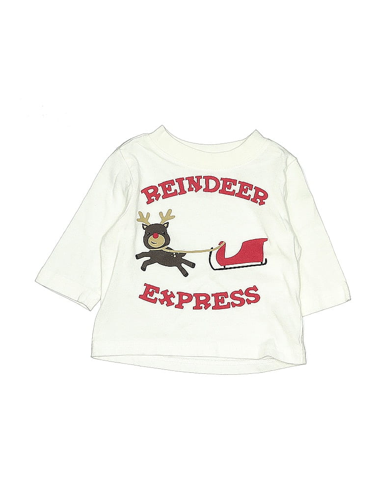 Pre-owned Crazy 8 Babies' 3/4 Sleeve T-shirt In White