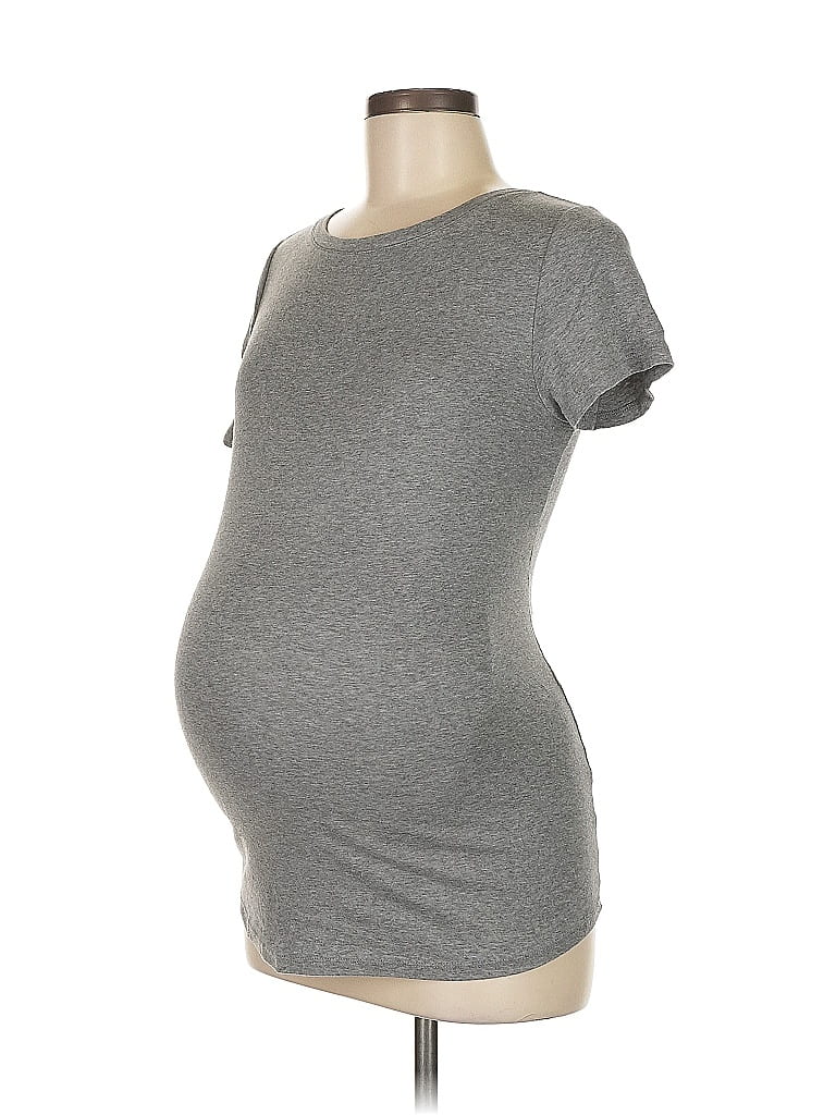 Isabel Maternity Gray Short Sleeve T-Shirt Size S - photo 1
