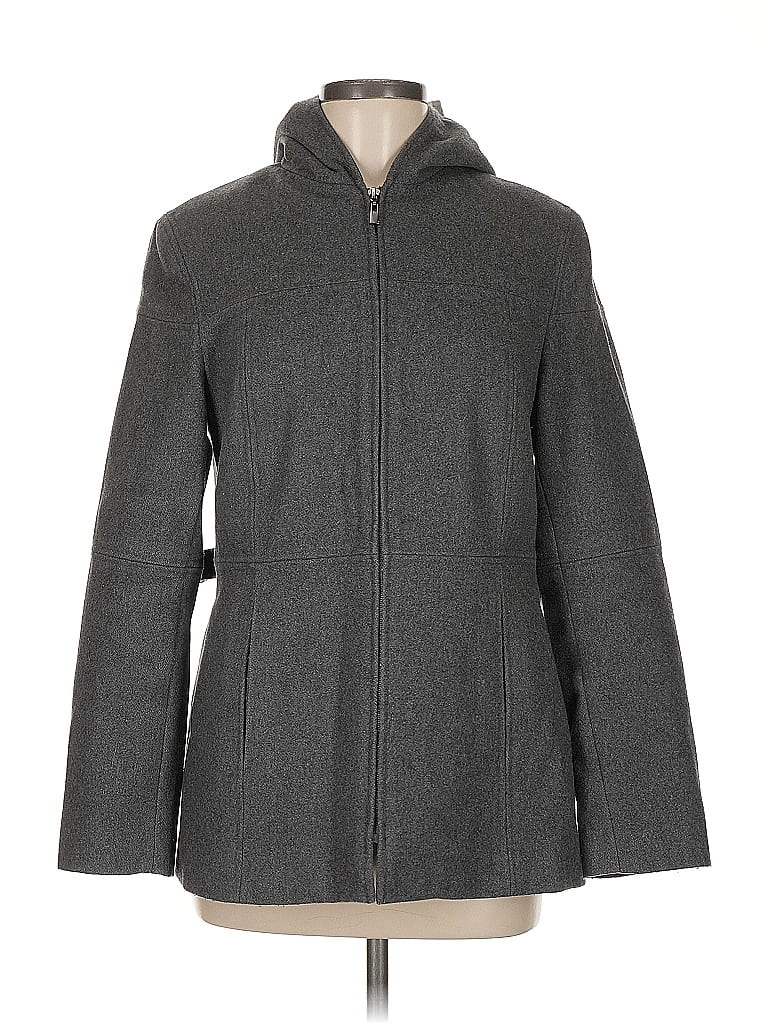Pre-owned Express Wool Coat In Gray