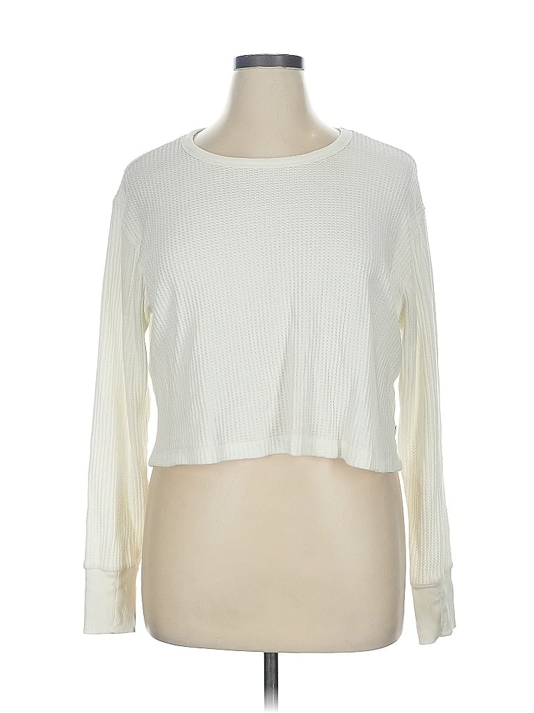Pre-owned Feat Thermal Top Ivory Scoop Neck Tops In White