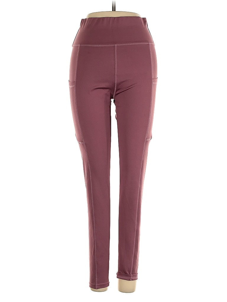 Pre-owned Shein Active Pants In Burgundy