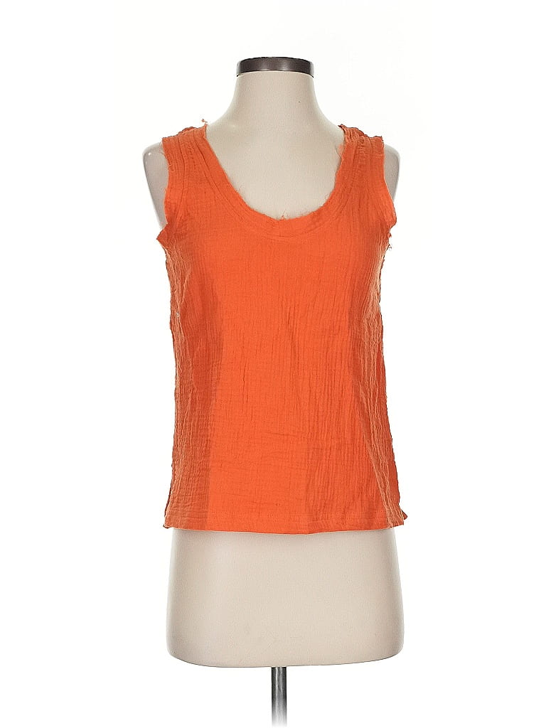Pre-owned Three Dots Sleeveless Blouse In Orange