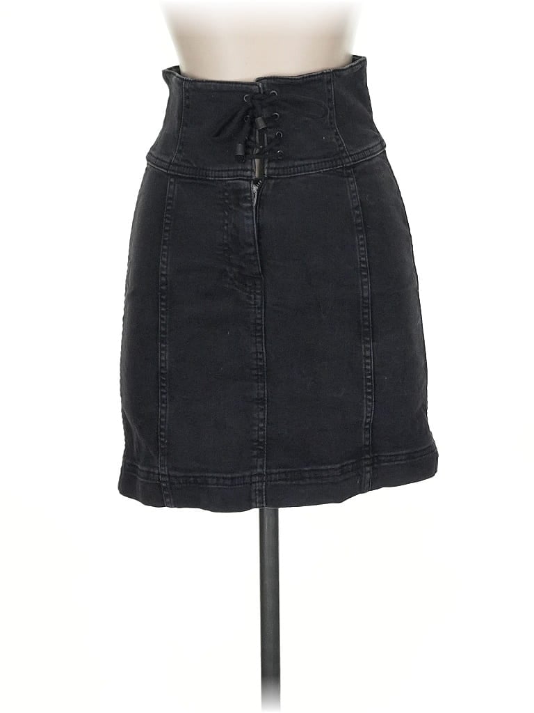 Click to view more detailed imagery on our partner's website Pre-owned Free People Denim Skirt In Black