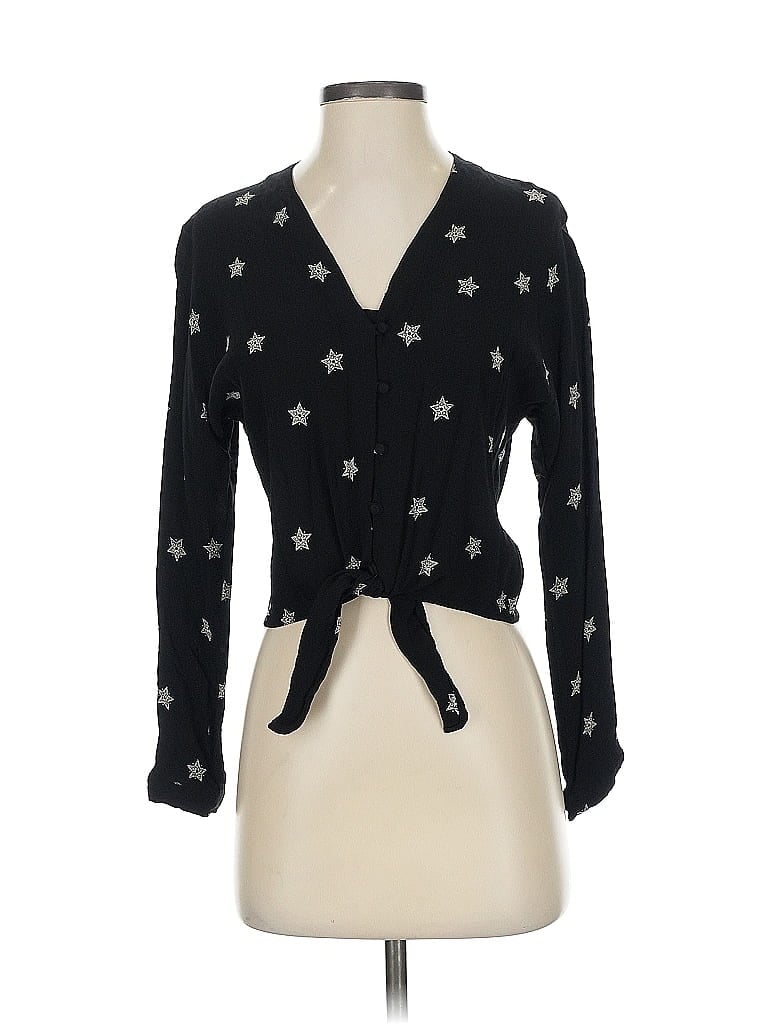 Pre-owned Rails 3/4 Sleeve Blouse In Black
