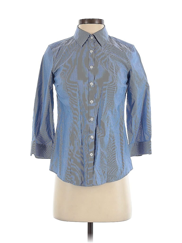 EDDIE BAUER Pre-owned 3/4 Sleeve Button Down Shirt In Blue