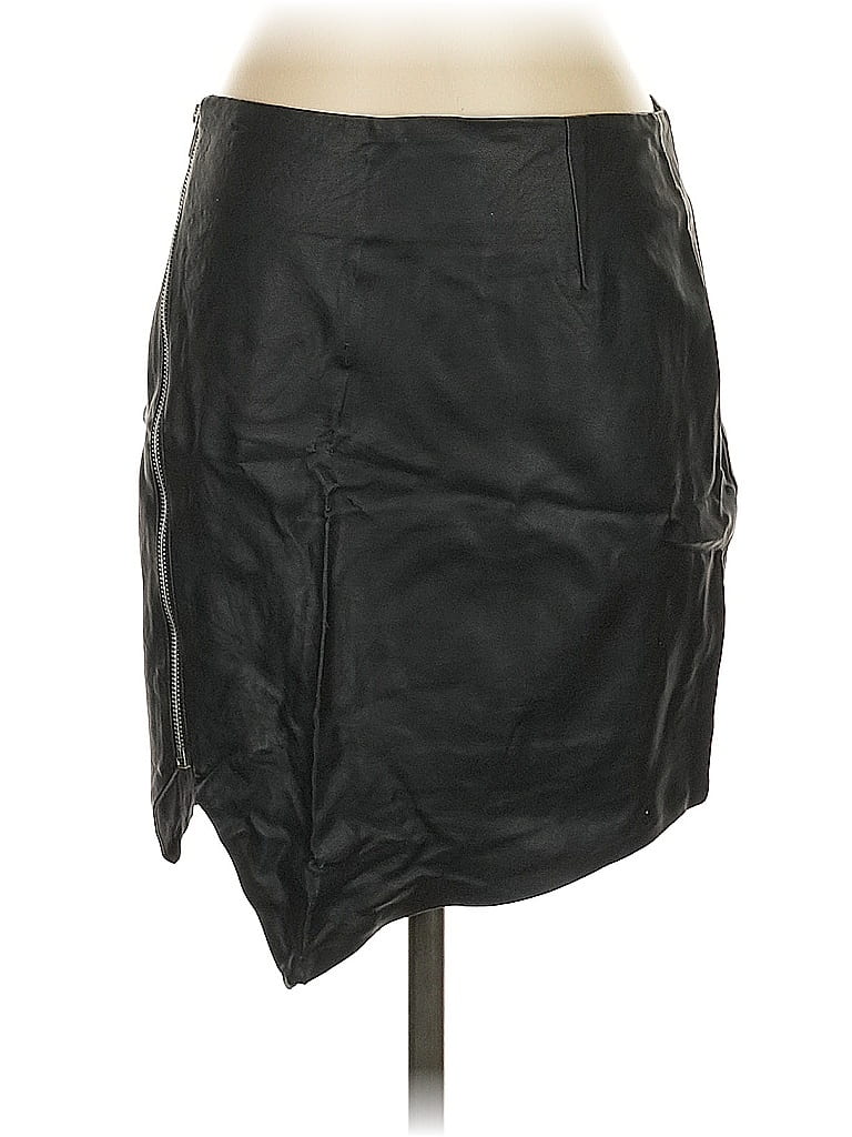 Pre-owned Olivaceous Faux Leather Skirt In Black