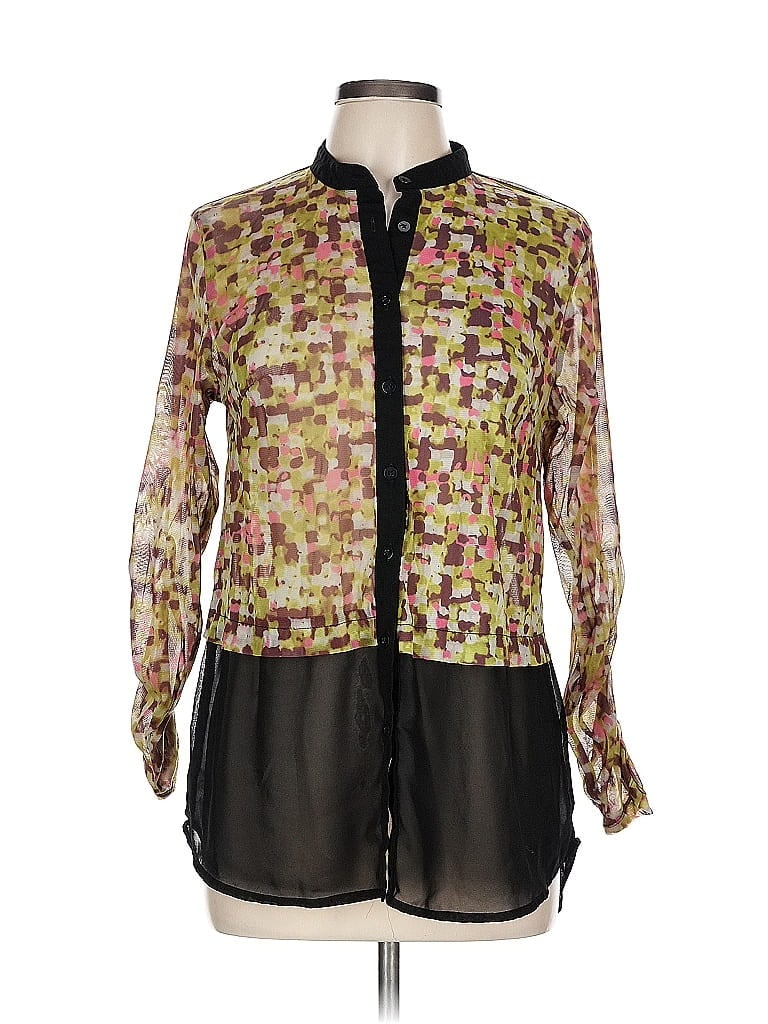 Pre-owned Avon Long Sleeve Blouse In Green