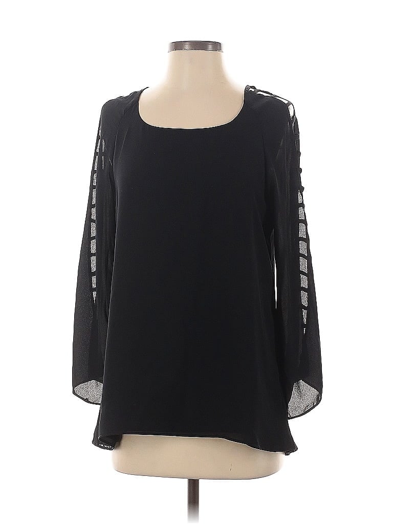 Pre-owned Necessary Objects Long Sleeve Blouse In Black