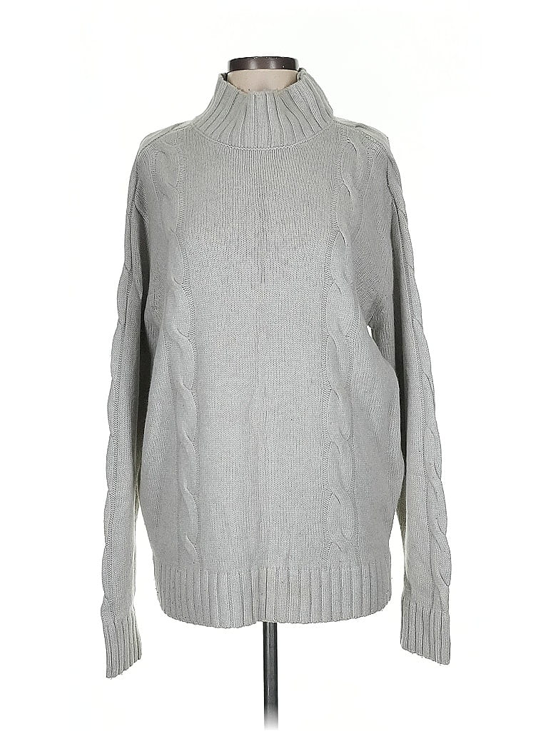 Pre-owned Lacoste Turtleneck Sweater In Gray
