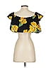 Zara Basic 100% Polyester Yellow Short Sleeve Blouse Size S - photo 2