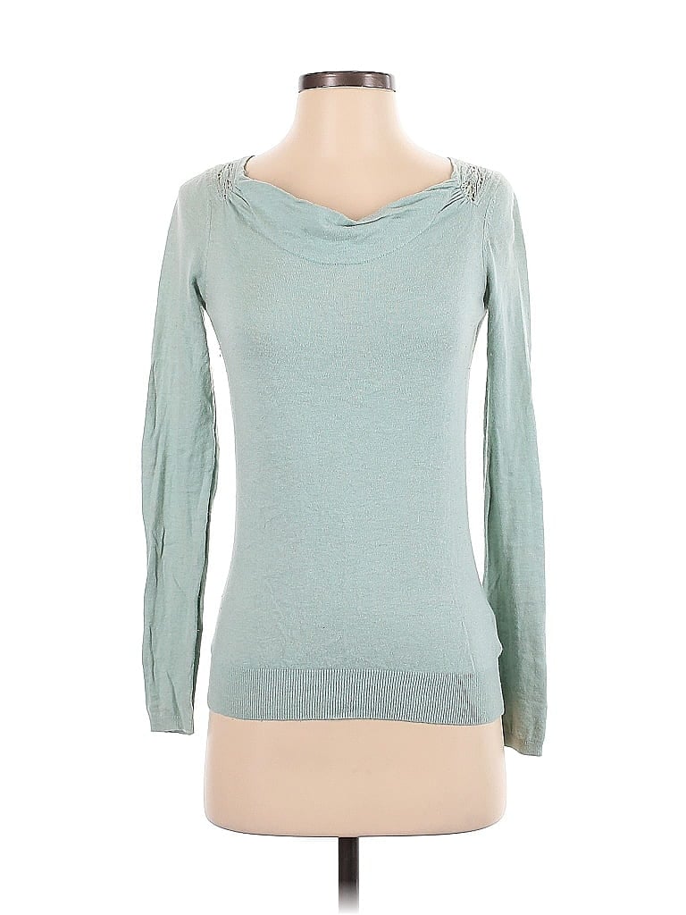 Pre-owned Sparrow Long Sleeve Top Teal Boatneck Tops In Blue