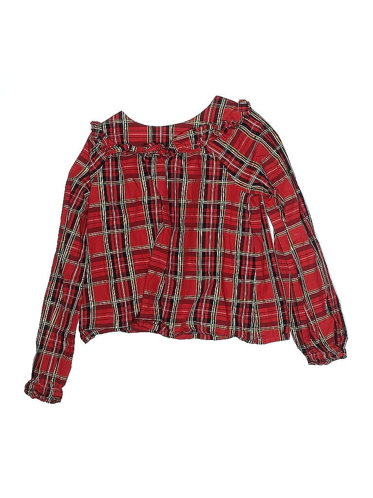 Pre-owned Crewcuts Kids' Long Sleeve Blouse In Red