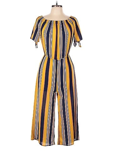 J for Justify Stripes Yellow Jumpsuit Size M 55 off ThredUp