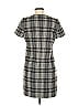Plastic Island 100% Denim Plaid Gray Casual Dress Size M - photo 2