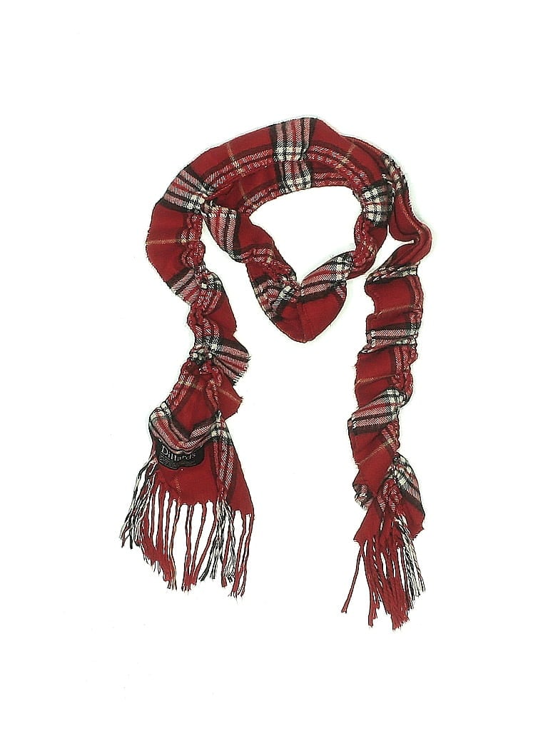 Dillard's 100% Acrylic Plaid Burgundy Red Scarf One size - photo 1