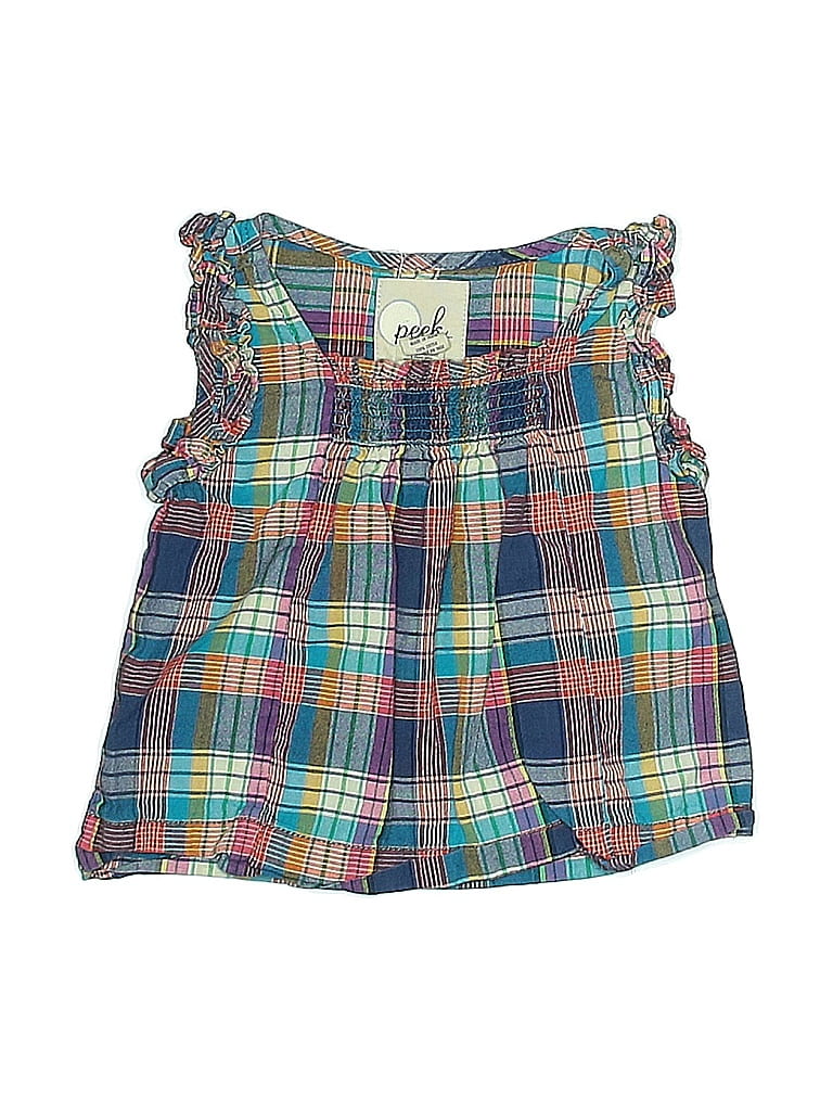 Click to view more detailed imagery on our partner's website Pre-owned Peek Babies' ... Sleeveless Blouse In Blue