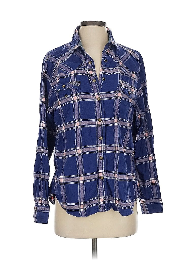 Pre-owned Jachs Girlfriend Long Sleeve Button Down Shirt In Blue