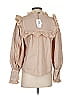 Sea New York 100% Cotton Tan Long Sleeve Blouse Size S - photo 2