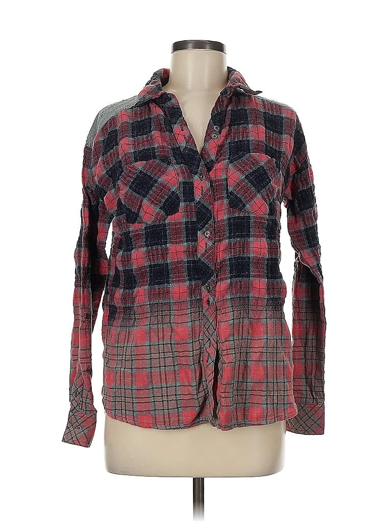 Click to view more detailed imagery on our partner's website Pre-owned Miss Chic Long Sleeve Button Down Shirt In Red