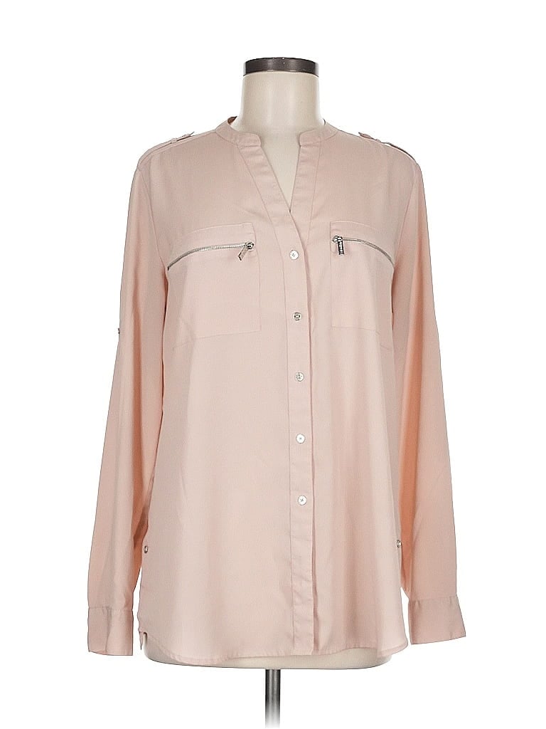 Pre-owned Calvin Klein Long Sleeve Blouse In Brown