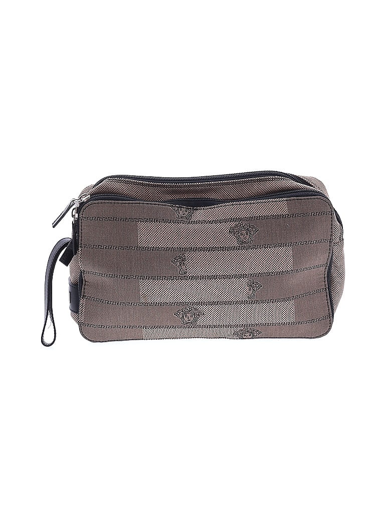 Gianni Versace Gray Tan Vintage Travel Pouch  One size - photo 1