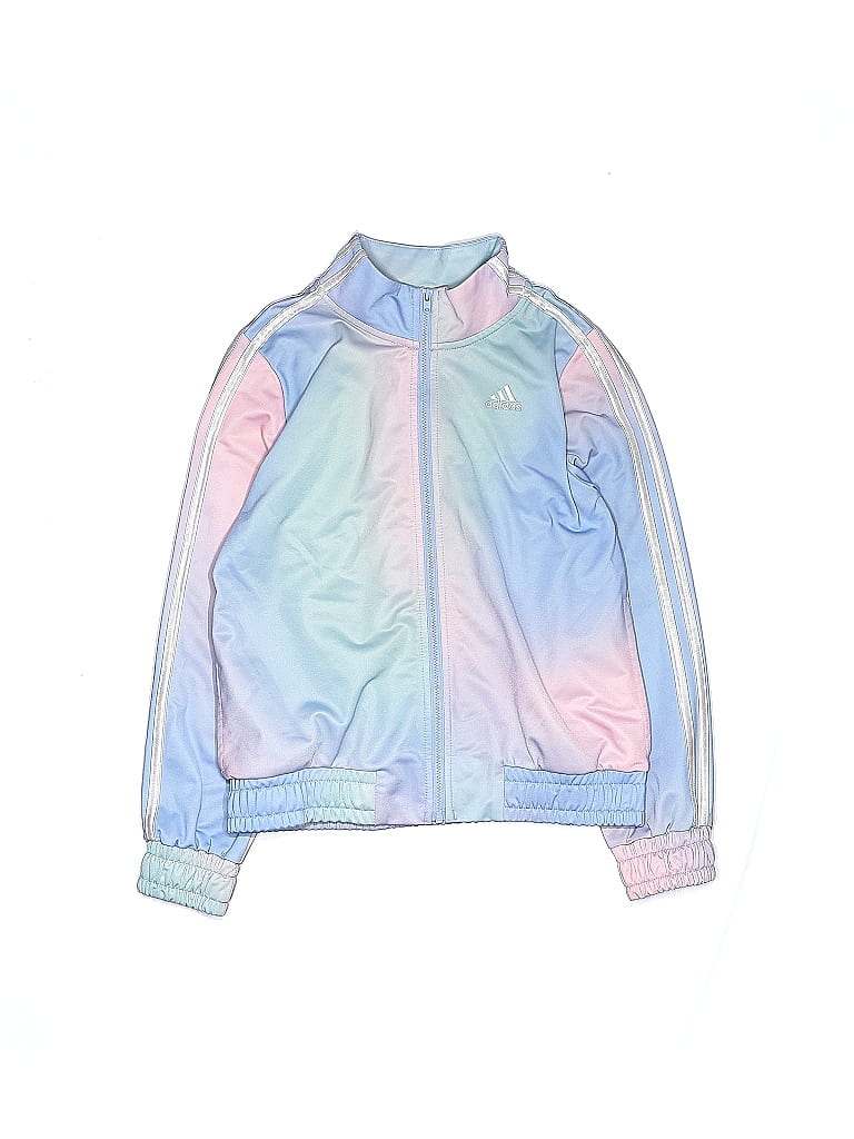 Adidas 100% Polyester Color Block Blue Track Jacket Size 14 (big kids) - photo 1