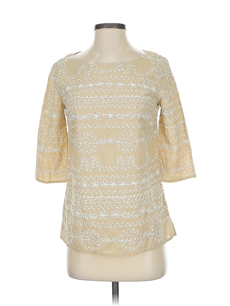 Pre-owned Lilly Pulitzer 3/4 Sleeve Blouse In White