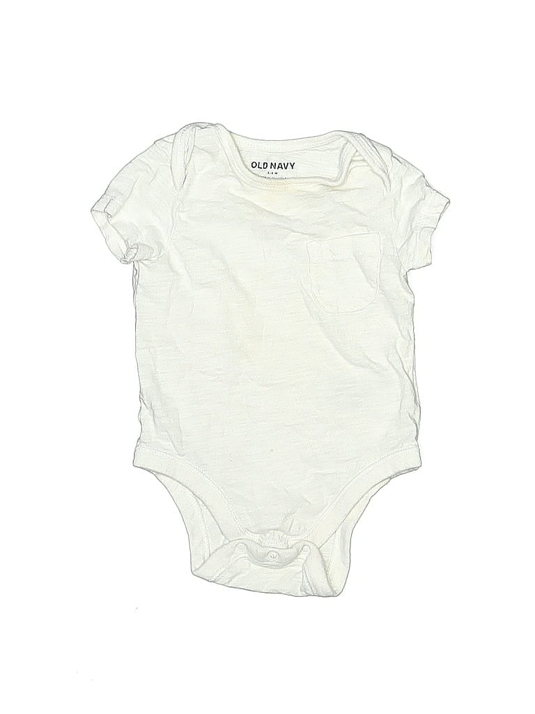 Pre-owned Old Navy Babies' Short Sleeve Onesie In White